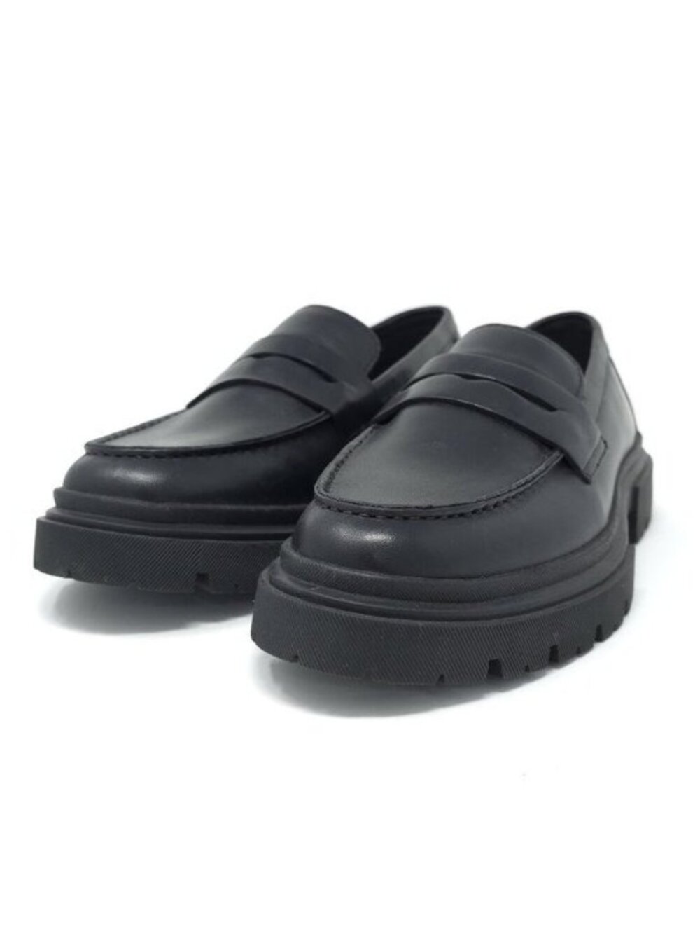 New Steve Madden Akkron Black Leather Loafers Men’s 7.5M